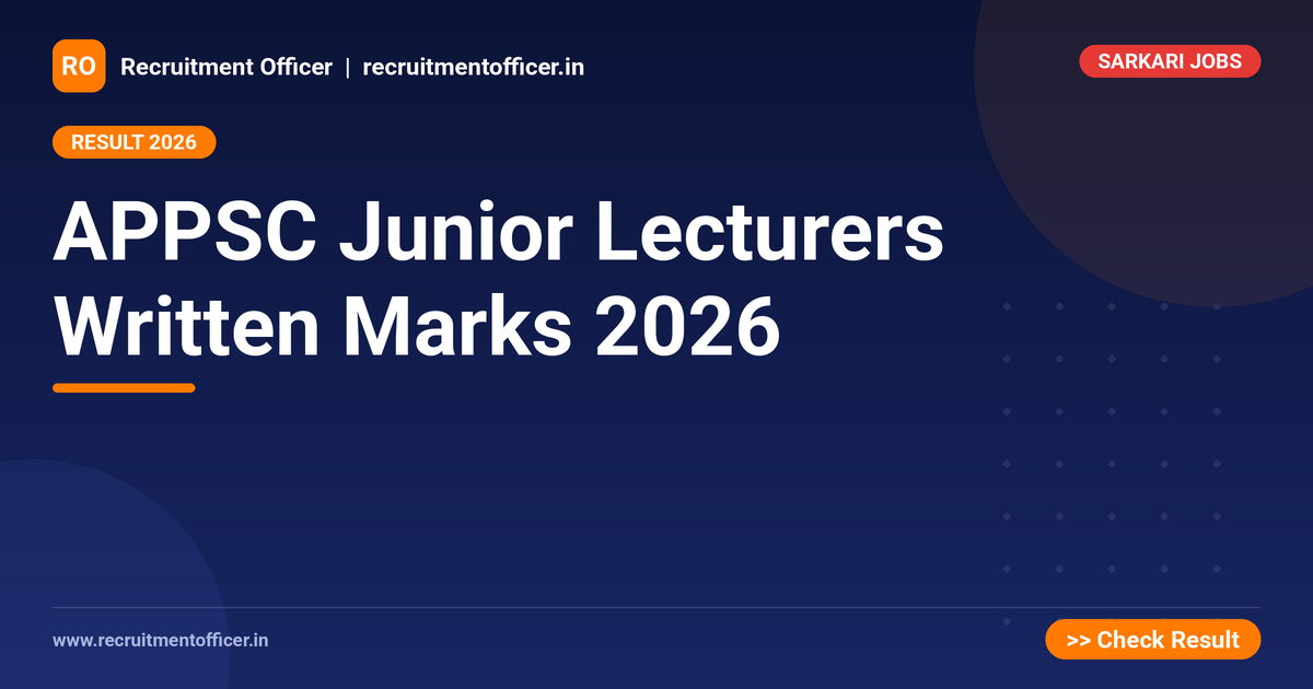 APPSC Junior Lecturers Written Marks 2026 - NRAI nrai.in
