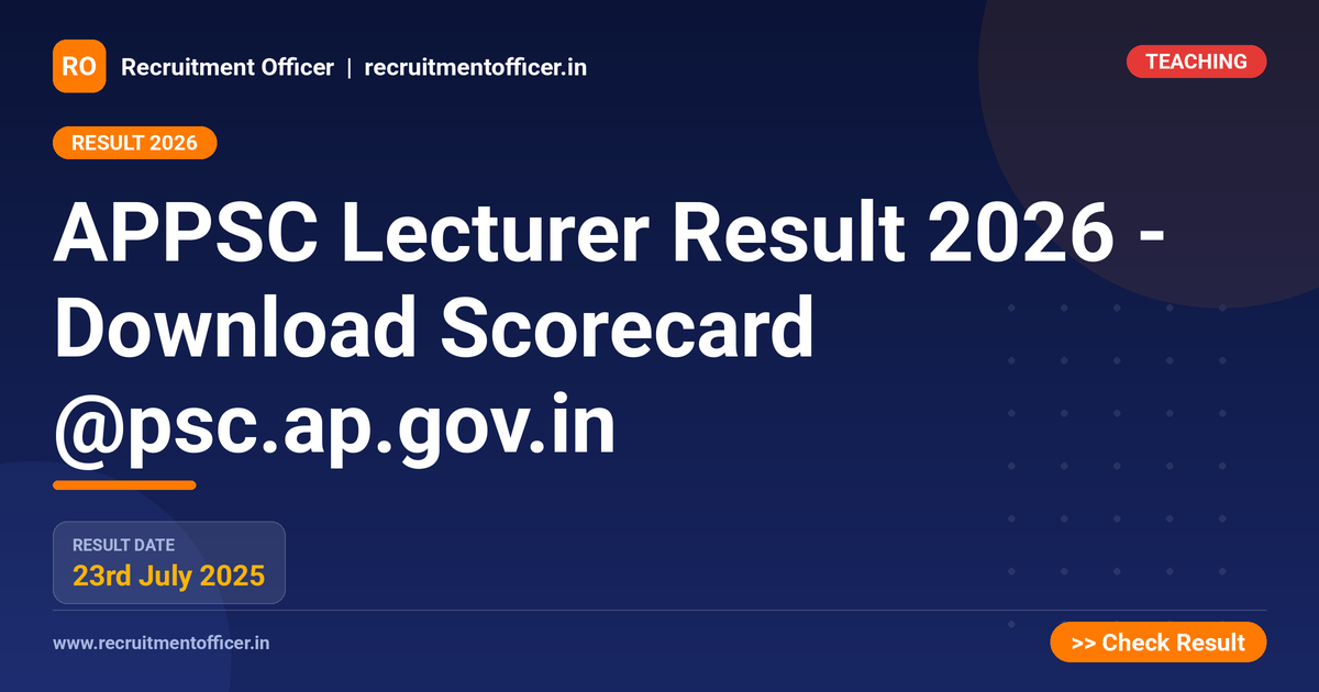 APPSC Lecturer Result 2026 - Download Scorecard @psc.ap.gov.in - NRAI nrai.in