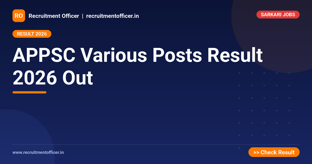 APPSC Various Posts Result 2026 Out 1 APPSC Various Posts Result 2026 Out - NRAI nrai.in