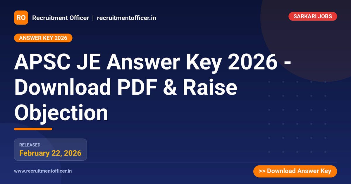 APSC JE Answer Key 2026 - Download PDF & Raise Objection 1 APSC JE Answer Key 2026 - Download PDF & Raise Objection - NRAI nrai.in