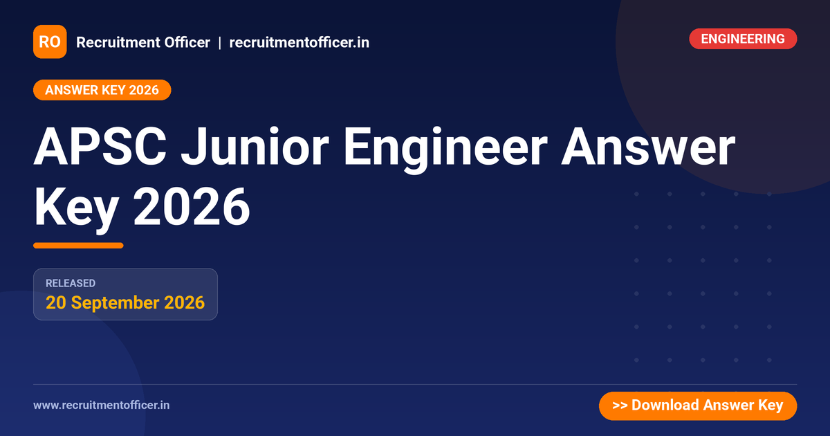 APSC Junior Engineer Answer Key 2026 1 APSC Junior Engineer Answer Key 2026 - NRAI nrai.in