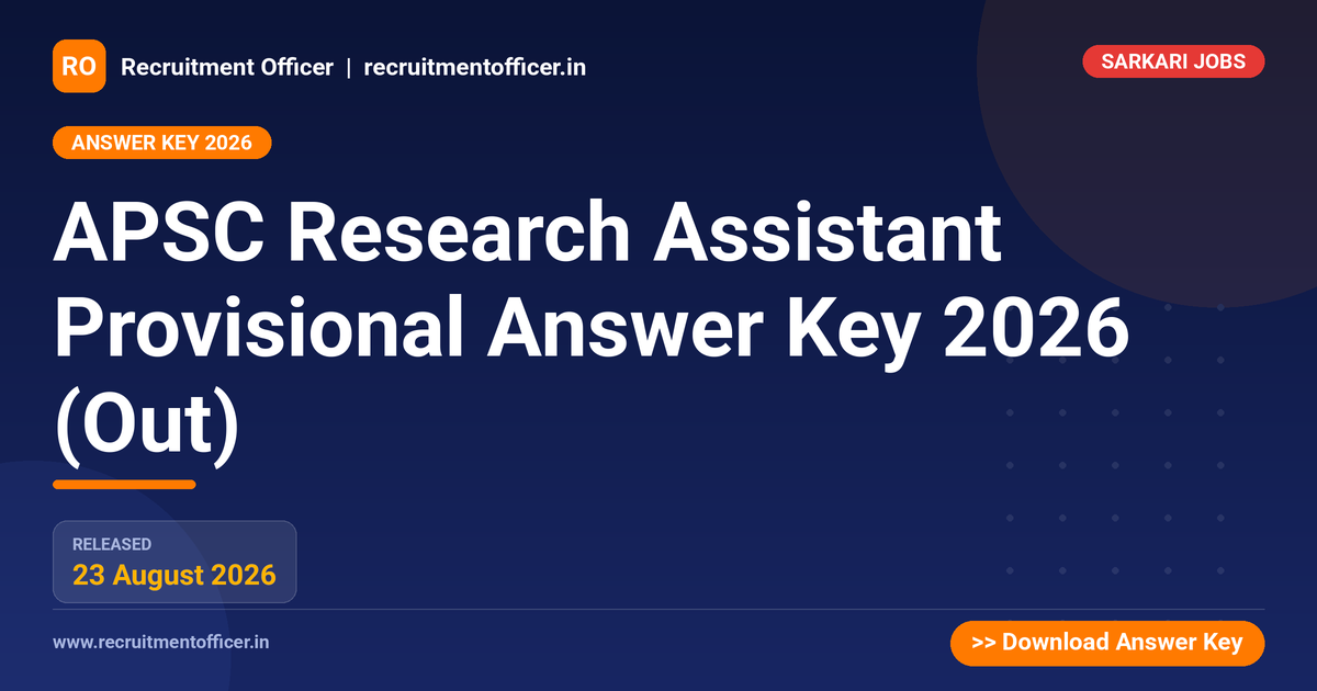 APSC Research Assistant Provisional Answer Key 2026 (Out) 1 APSC Research Assistant Provisional Answer Key 2026 (Out) - NRAI nrai.in