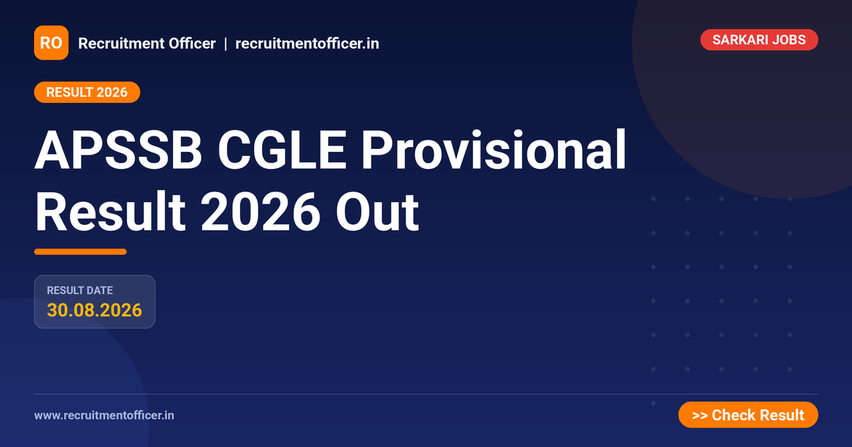 APSSB CGLE Provisional Result 2026 Out - NRAI nrai.in