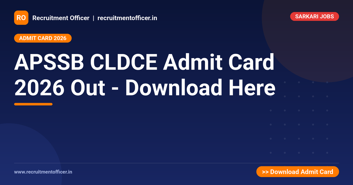 APSSB CLDCE Admit Card 2026 Out - Download Here 1 APSSB CLDCE Admit Card 2026 Out - Download Here - NRAI nrai.in