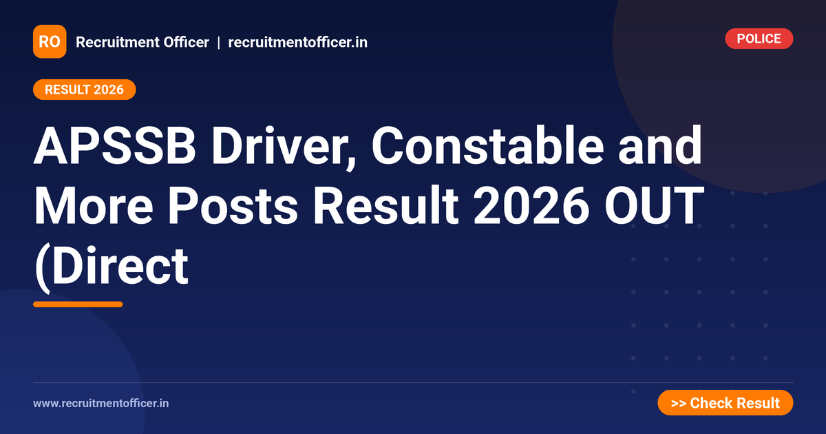 APSSB Driver, Constable and More Posts Result 2026 OUT (Direct - NRAI nrai.in