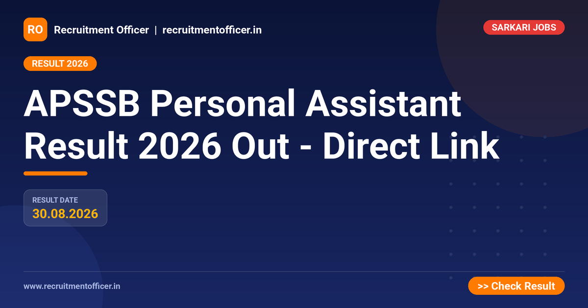 APSSB Personal Assistant Result 2026 Out - Direct Link 1 APSSB Personal Assistant Result 2026 Out - Direct Link - NRAI nrai.in