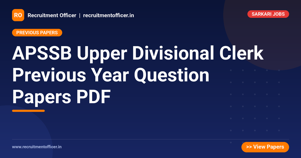 APSSB Upper Divisional Clerk Previous Year Question Papers PDF 1 APSSB Upper Divisional Clerk Previous Year Question Papers PDF - NRAI nrai.in