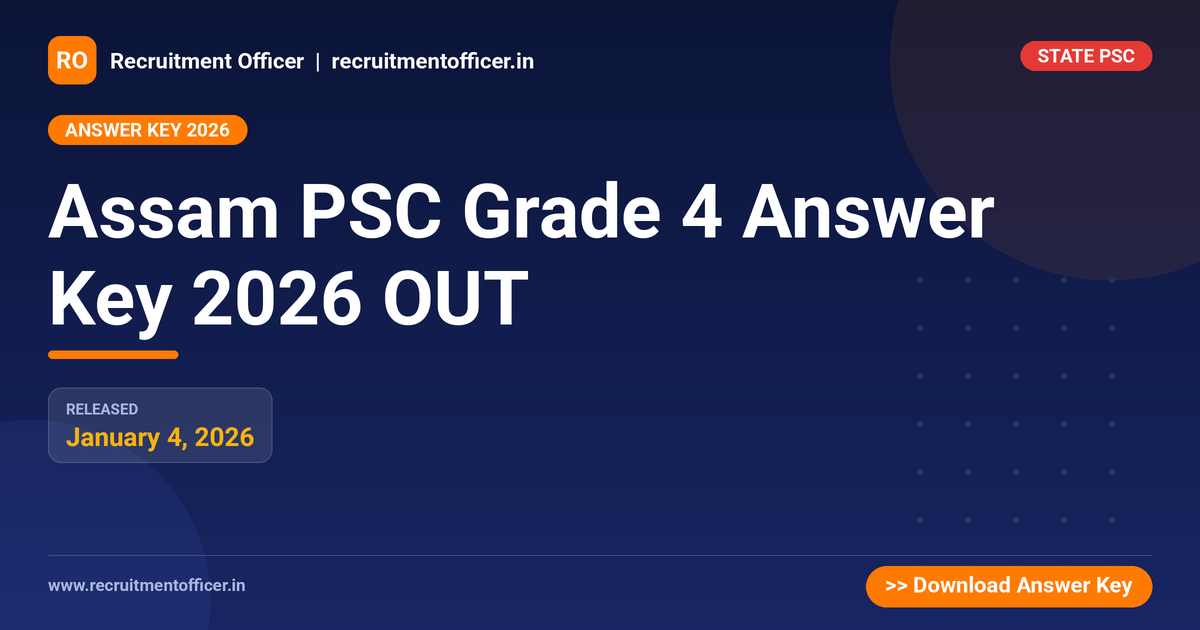 Assam PSC Grade 4 Answer Key 2026 OUT - NRAI nrai.in
