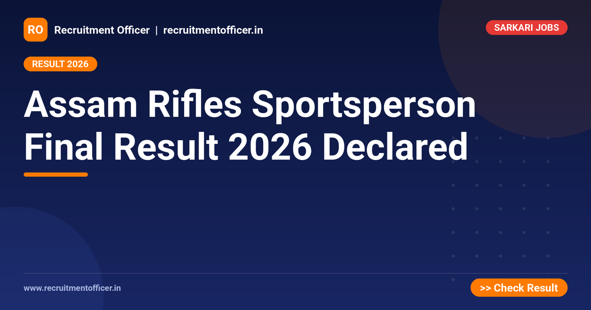 Assam Rifles Sportsperson Final Result 2026 Declared 1 Assam Rifles Sportsperson Final Result 2026 Declared - NRAI nrai.in