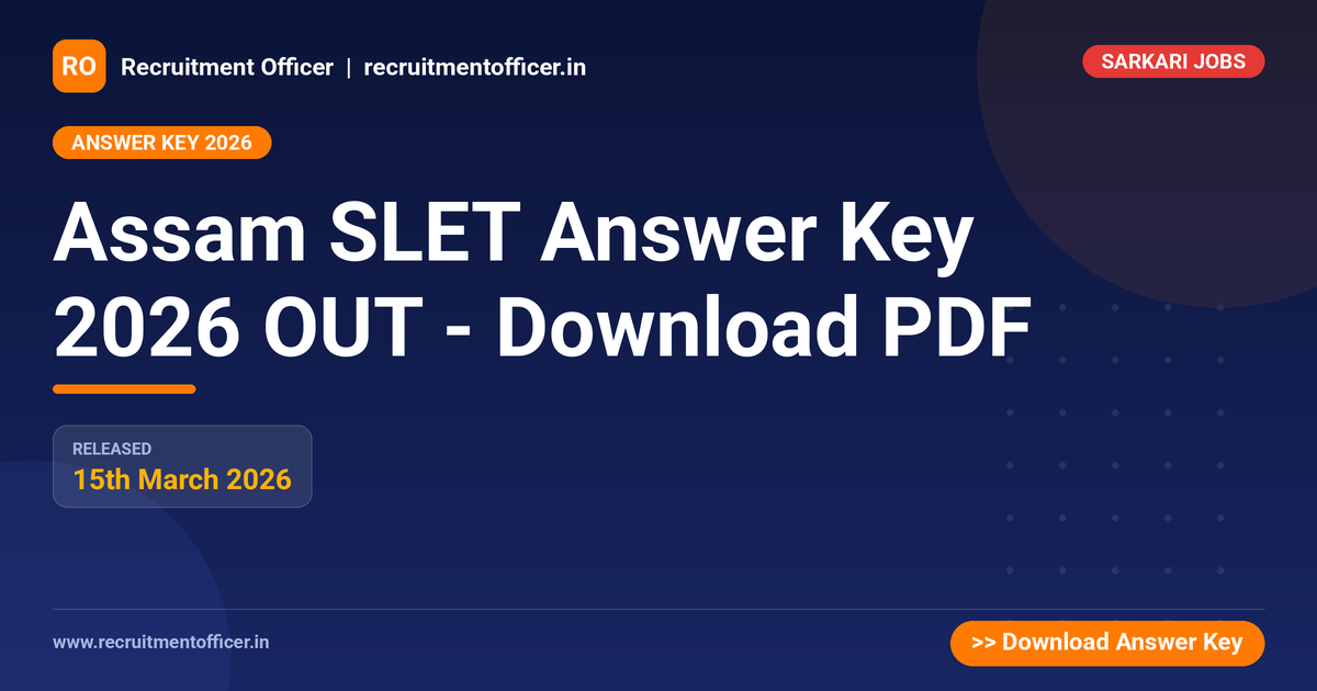 Assam SLET Answer Key 2026 OUT - Download PDF 1 Assam SLET Answer Key 2026 OUT - Download PDF - NRAI nrai.in