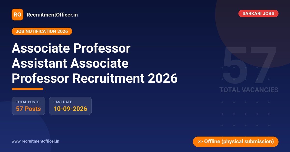 Associate Professor Assistant Associate Professor Recruitment 2026 1 Associate Professor Assistant Associate Professor Recruitment 2026 - RecruitmentOfficer.in