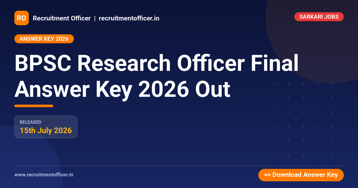 BPSC Research Officer Final Answer Key 2026 Out - NRAI nrai.in