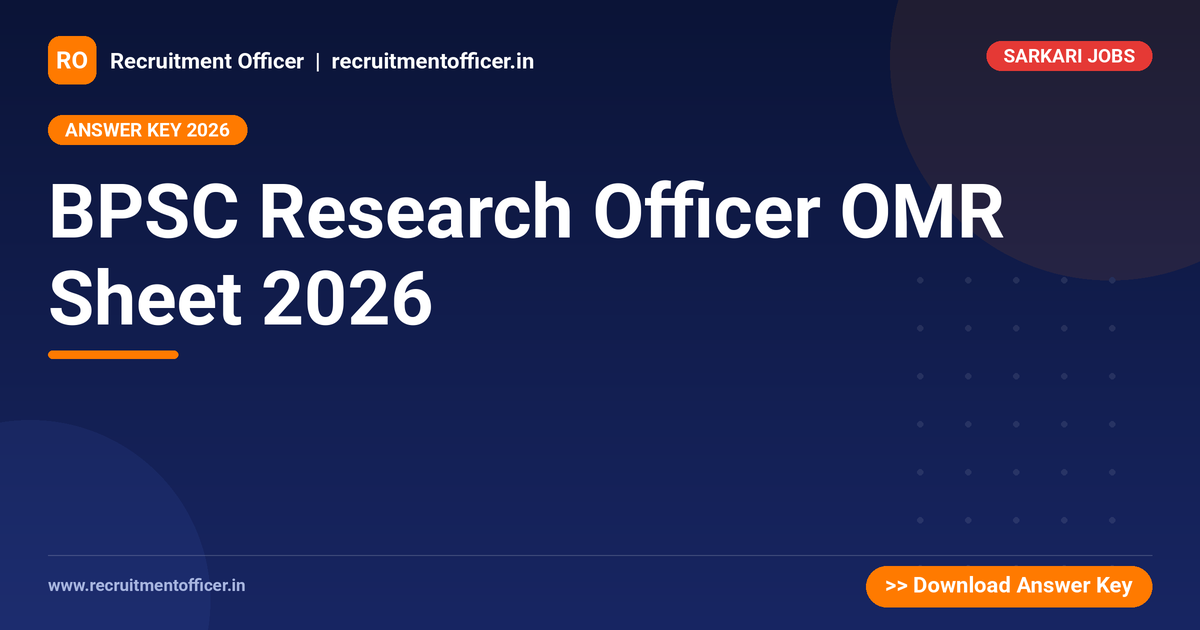 BPSC Research Officer OMR Sheet 2026 - NRAI nrai.in