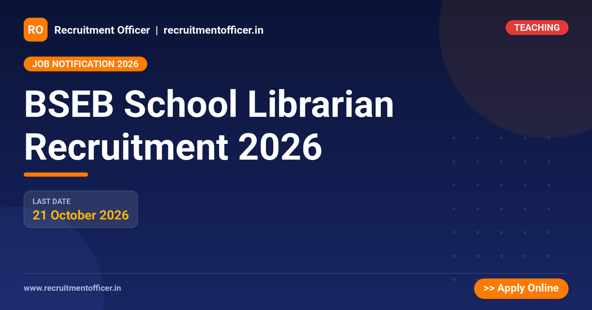 BSEB School Librarian Recruitment 2026 - NRAI nrai.in