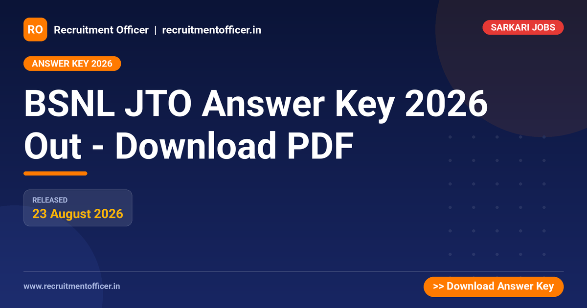 BSNL JTO Answer Key 2026 Out - Download PDF - NRAI nrai.in