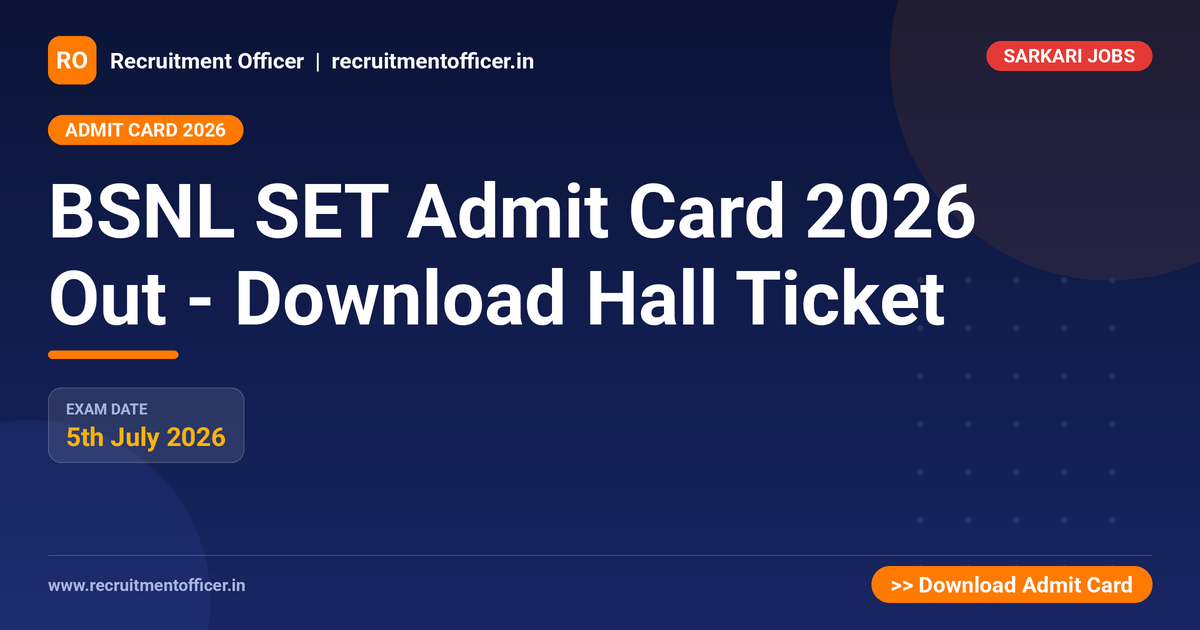 BSNL SET Admit Card 2026 Out - Download Hall Ticket 1 BSNL SET Admit Card 2026 Out - Download Hall Ticket - NRAI nrai.in