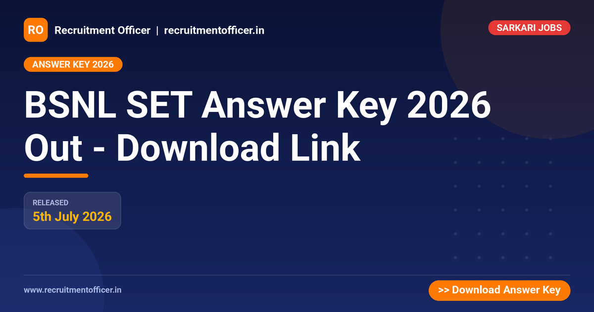 BSNL SET Answer Key 2026 Out - Download Link 1 BSNL SET Answer Key 2026 Out - Download Link - NRAI nrai.in