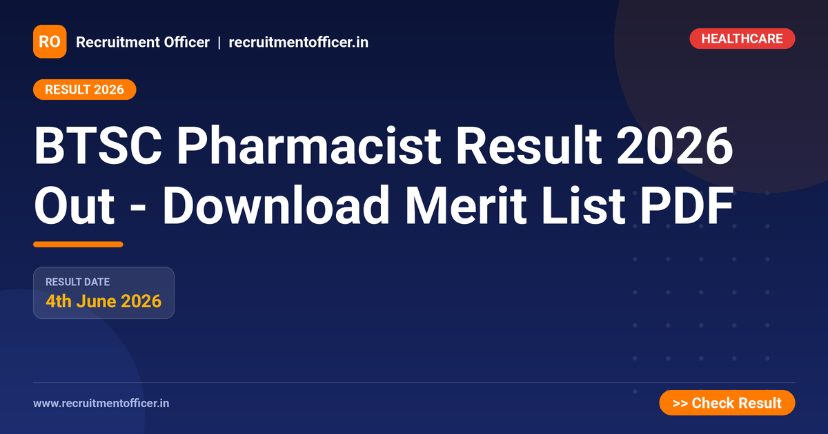 BTSC Pharmacist Result 2026 Out - Download Merit List PDF 1 BTSC Pharmacist Result 2026 Out - Download Merit List PDF - NRAI nrai.in