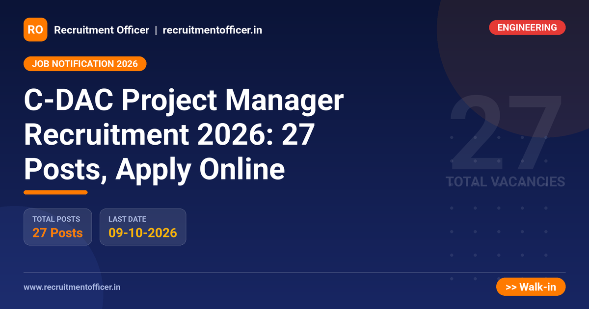 C-DAC Project Manager Recruitment 2026: 27 Posts, Apply Online 1 C-DAC Project Manager Recruitment 2026: 27 Posts, Apply Online - NRAI nrai.in