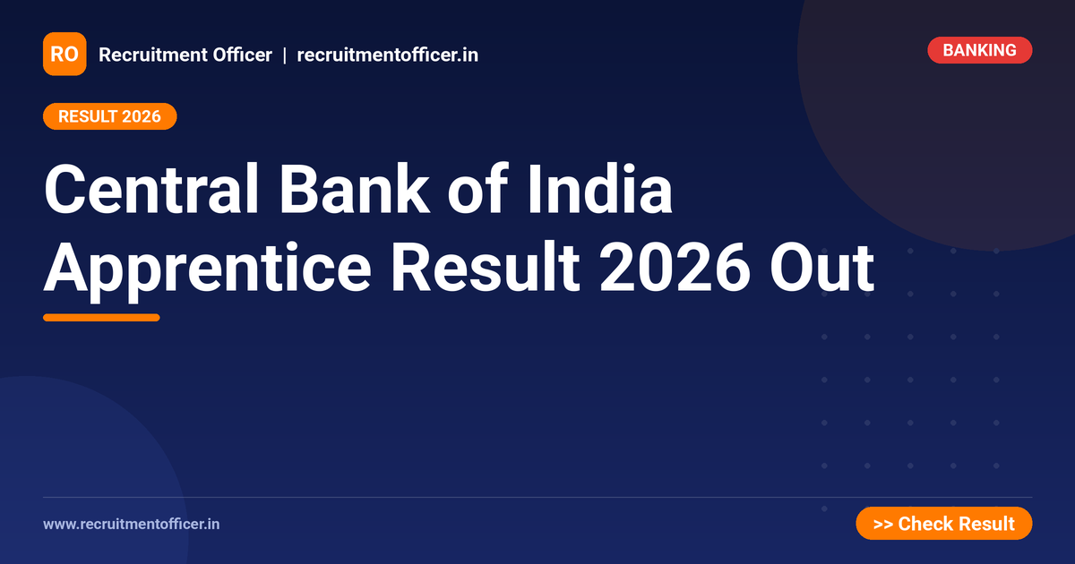 Central Bank of India Apprentice Result 2026 Out 1 Central Bank of India Apprentice Result 2026 Out - NRAI nrai.in