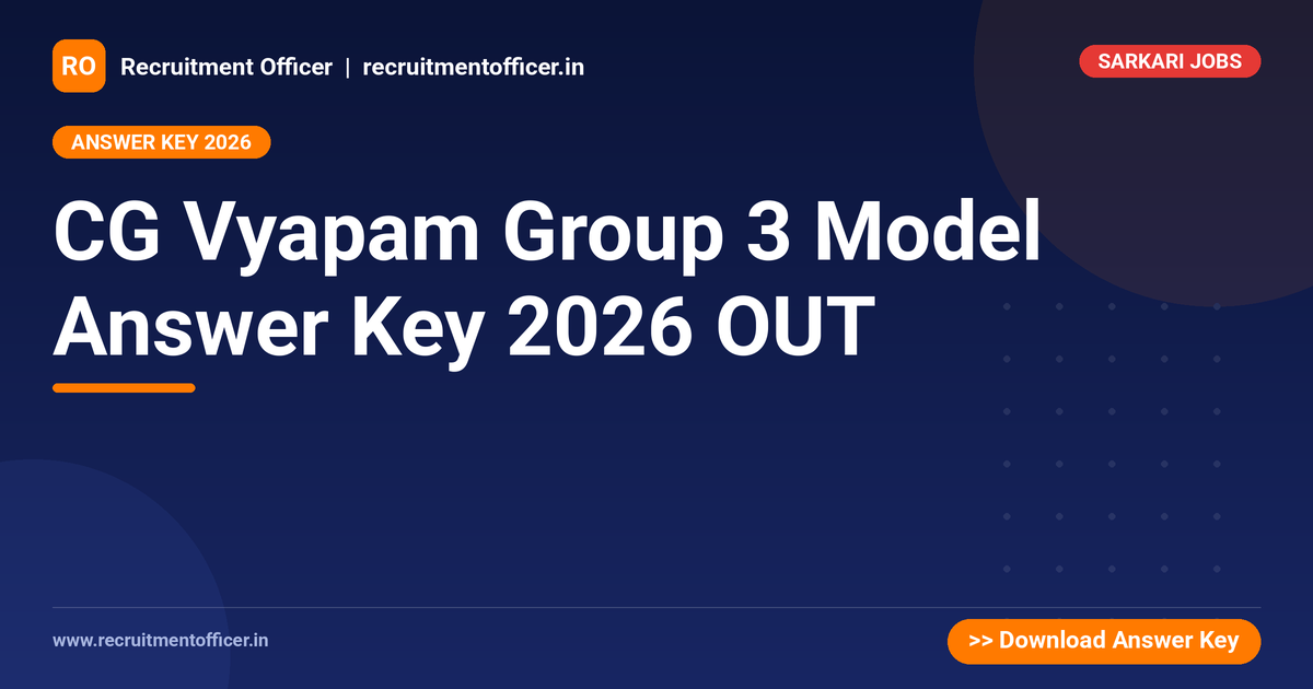 CG Vyapam Group 3 Model Answer Key 2026 OUT - NRAI nrai.in
