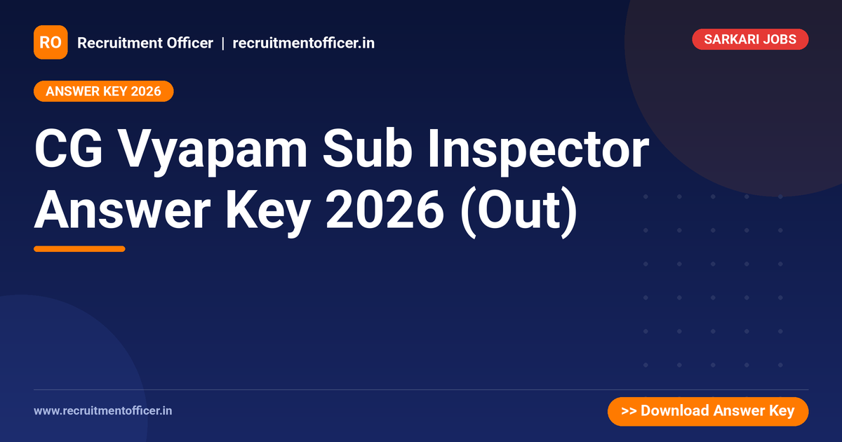 CG Vyapam Sub Inspector Answer Key 2026 (Out) - NRAI nrai.in