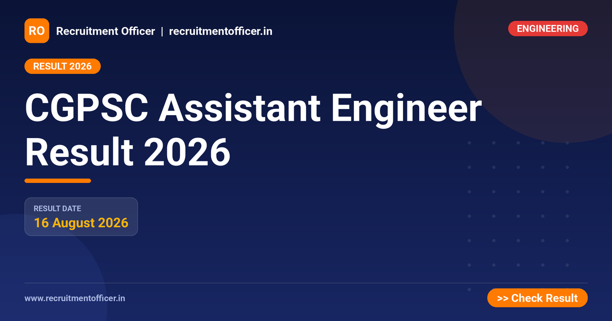 CGPSC Assistant Engineer Result 2026 - NRAI nrai.in