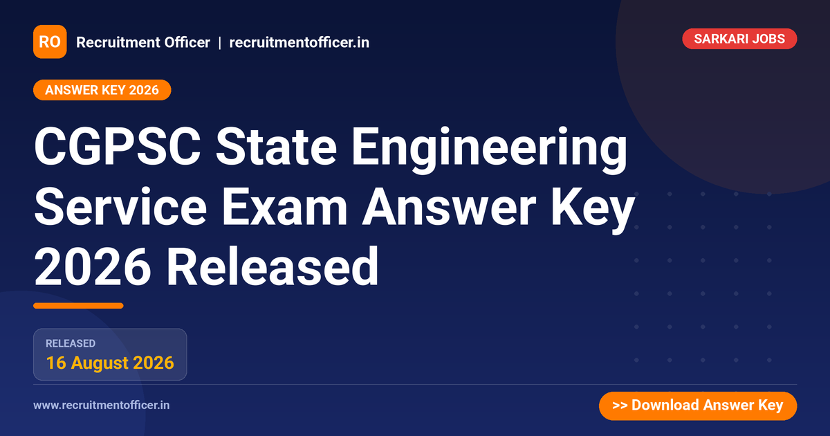 CGPSC State Engineering Service Exam Answer Key 2026 Released 1 CGPSC State Engineering Service Exam Answer Key 2026 Released - NRAI nrai.in