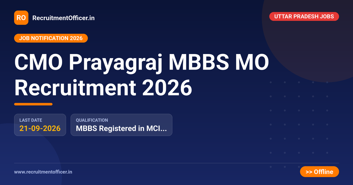 CMO Prayagraj MBBS MO Recruitment 2026 - RecruitmentOfficer.in