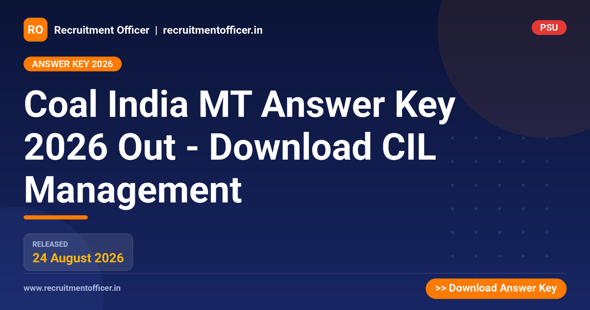 Coal India MT Answer Key 2026 Out - Download CIL Management 1 Coal India MT Answer Key 2026 Out - Download CIL Management - NRAI nrai.in