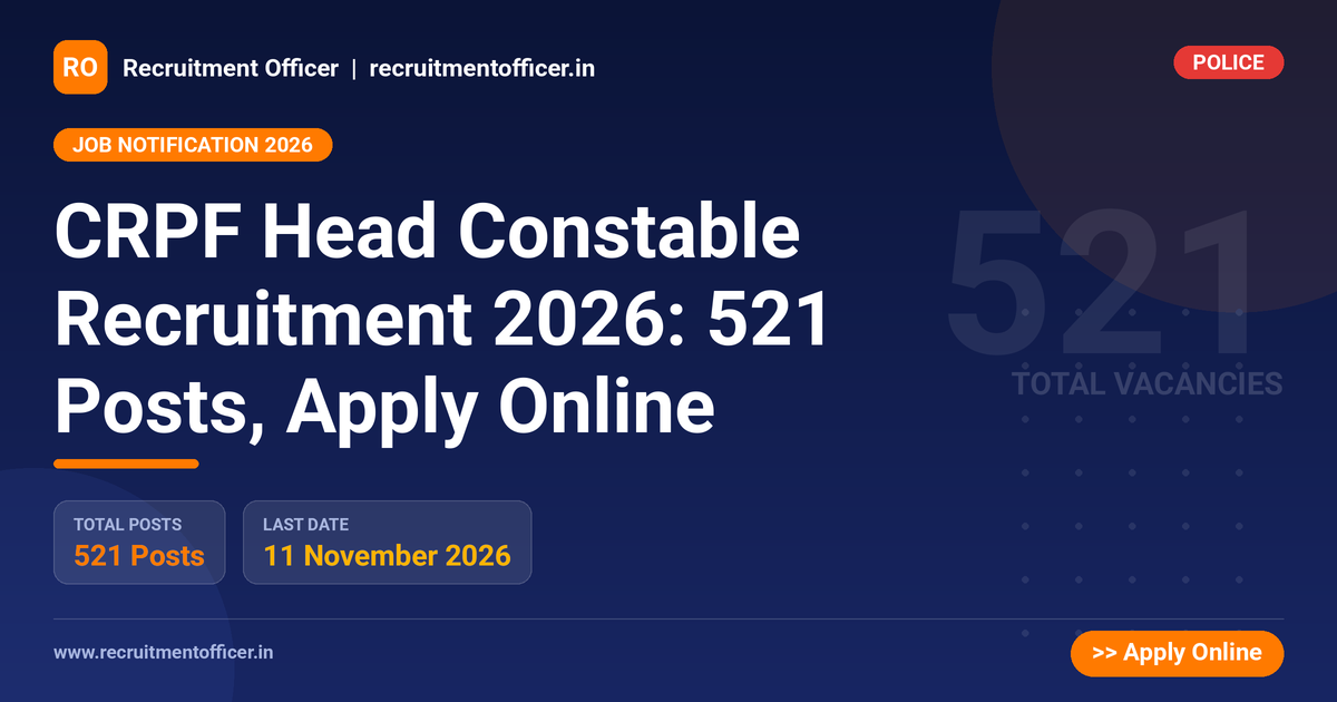 CRPF Head Constable Recruitment 2026: 521 Posts, Apply Online 1 CRPF Head Constable Recruitment 2026: 521 Posts, Apply Online - NRAI nrai.in