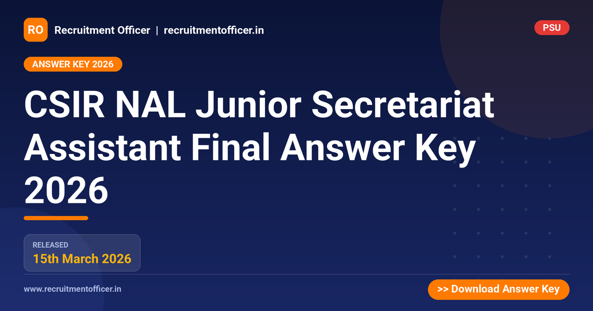 CSIR NAL Junior Secretariat Assistant Final Answer Key 2026 1 CSIR NAL Junior Secretariat Assistant Final Answer Key 2026 - NRAI nrai.in
