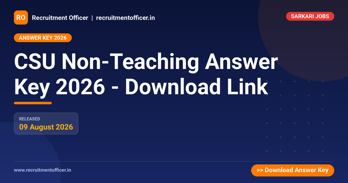 CSU Non-Teaching Answer Key 2026 - Download Link 1 CSU Non-Teaching Answer Key 2026 - Download Link - NRAI nrai.in