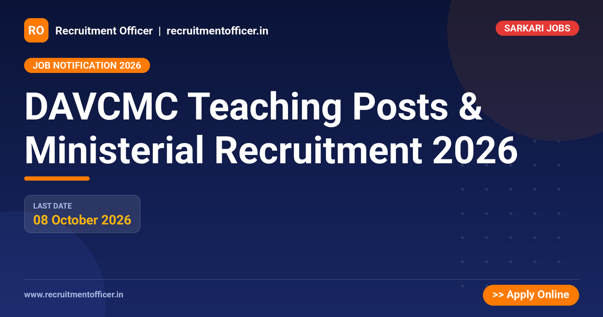 DAVCMC Teaching Posts & Ministerial Recruitment 2026 1 DAVCMC Teaching Posts & Ministerial Recruitment 2026 - NRAI nrai.in