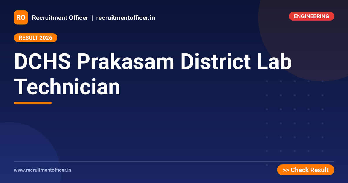 DCHS Prakasam District Lab Technician 1 DCHS Prakasam District Lab Technician - NRAI nrai.in
