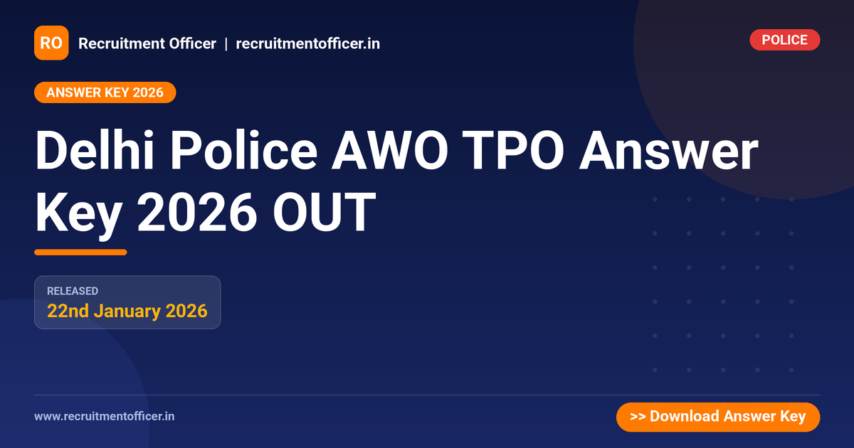 Delhi Police AWO TPO Answer Key 2026 OUT - NRAI nrai.in