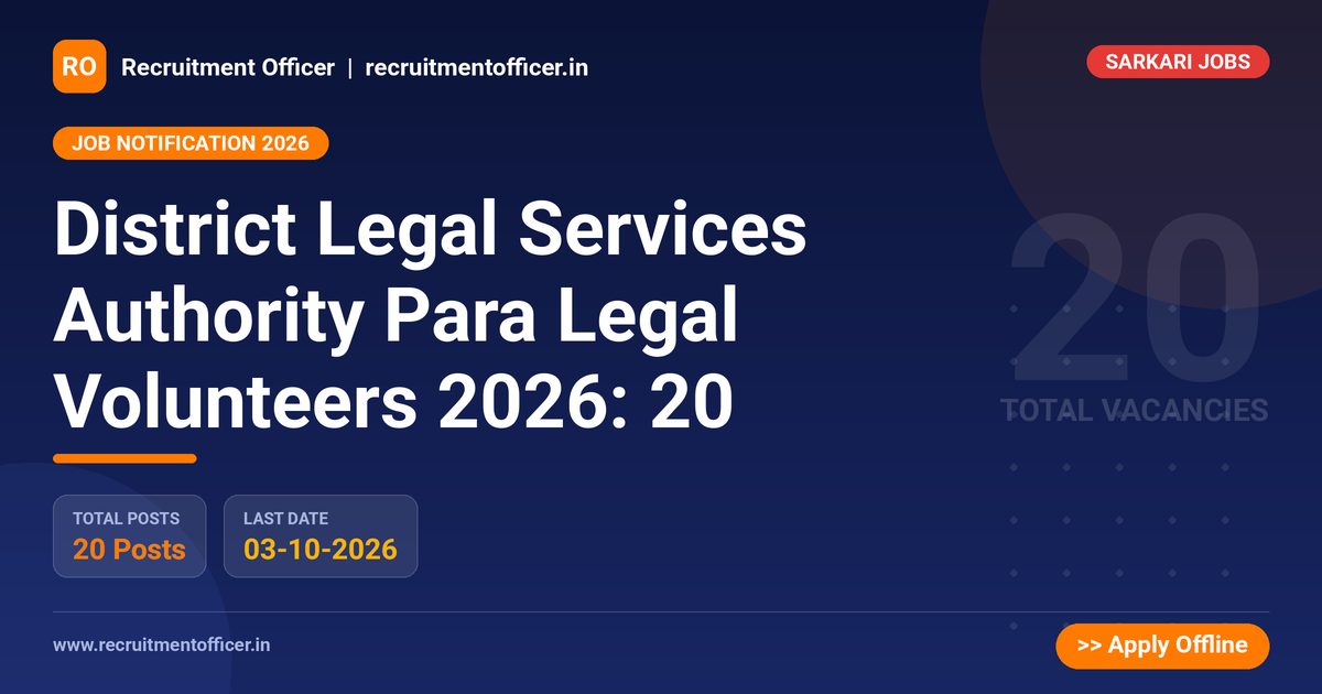 District Legal Services Authority Para Legal Volunteers 2026: 20 1 District Legal Services Authority Para Legal Volunteers 2026: 20 - NRAI nrai.in