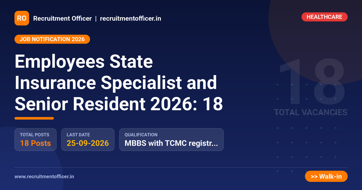 Employees State Insurance Specialist and Senior Resident 2026: 18 1 Employees State Insurance Specialist and Senior Resident 2026: 18 - NRAI nrai.in