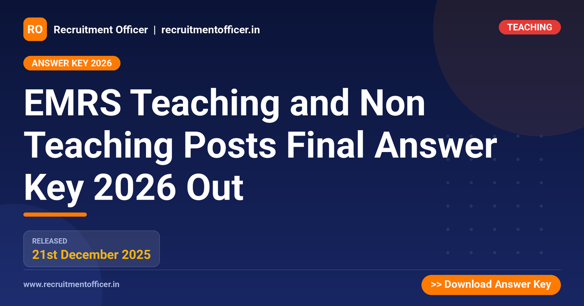 EMRS Teaching and Non Teaching Posts Final Answer Key 2026 Out - NRAI nrai.in