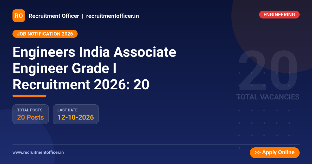 Engineers India Associate Engineer Grade I Recruitment 2026: 20 1 Engineers India Associate Engineer Grade I Recruitment 2026: 20 - NRAI nrai.in