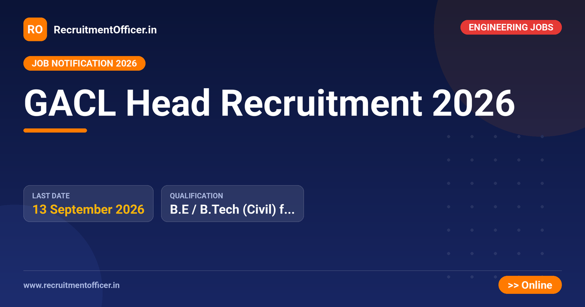 GACL Head Recruitment 2026 1 GACL Head Recruitment 2026 - RecruitmentOfficer.in