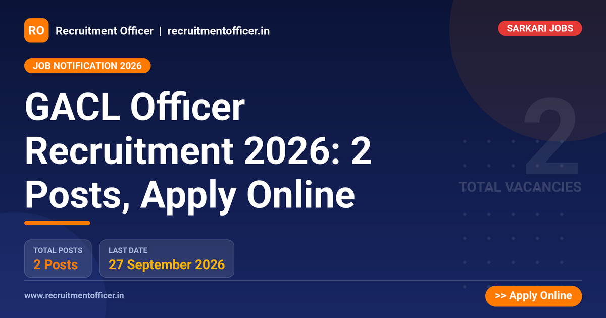 GACL Officer Recruitment 2026: 2 Posts, Apply Online - NRAI nrai.in