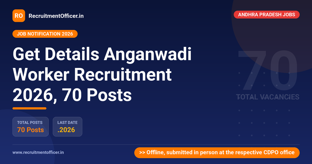 Get Details Anganwadi Worker Recruitment 2026, 70 Posts 1 Get Details Anganwadi Worker Recruitment 2026, 70 Posts - RecruitmentOfficer.in
