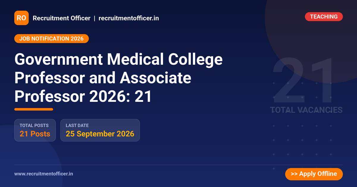 Government Medical College Professor and Associate Professor 2026: 21 1 Government Medical College Professor and Associate Professor 2026: 21 - NRAI nrai.in