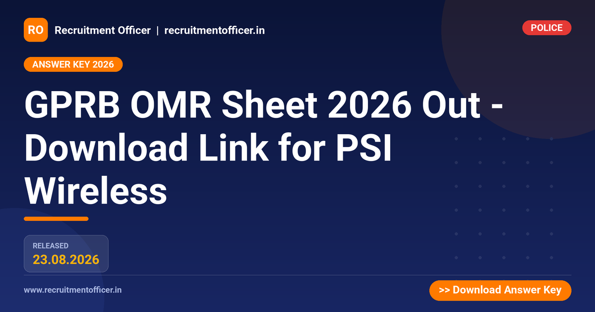 GPRB OMR Sheet 2026 Out - Download Link for PSI Wireless - NRAI nrai.in
