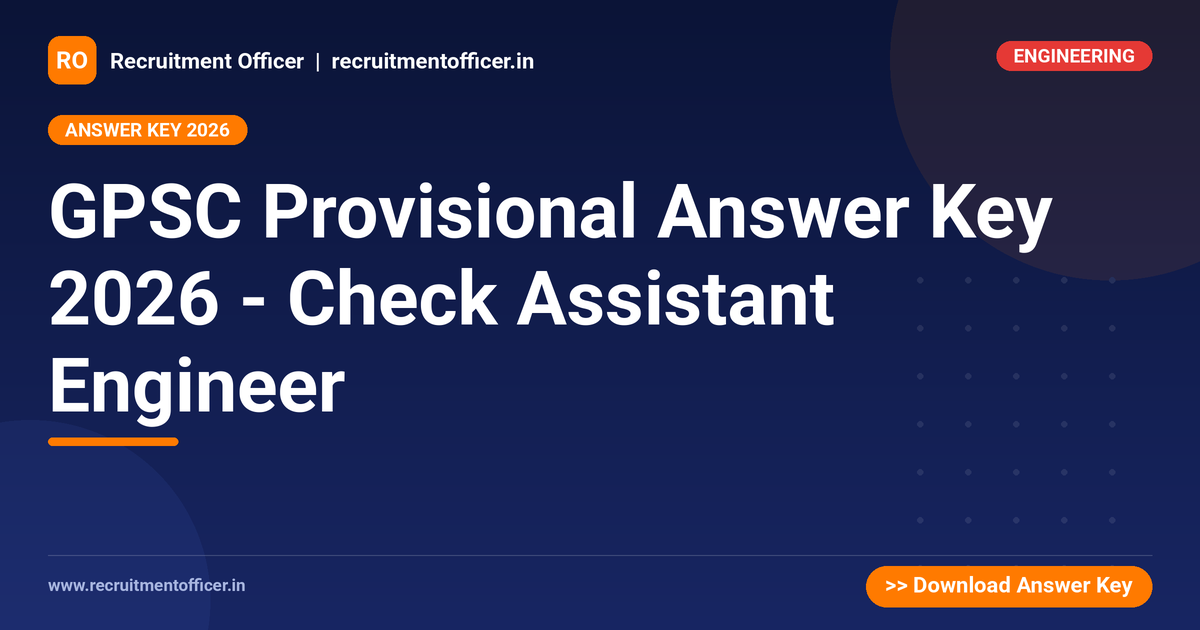 GPSC Provisional Answer Key 2026 - Check Assistant Engineer - NRAI nrai.in