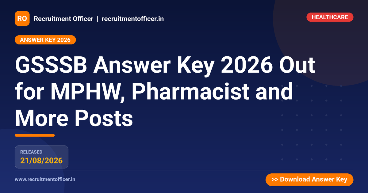GSSSB Answer Key 2026 Out for MPHW, Pharmacist and More Posts 1 GSSSB Answer Key 2026 Out for MPHW, Pharmacist and More Posts - NRAI nrai.in