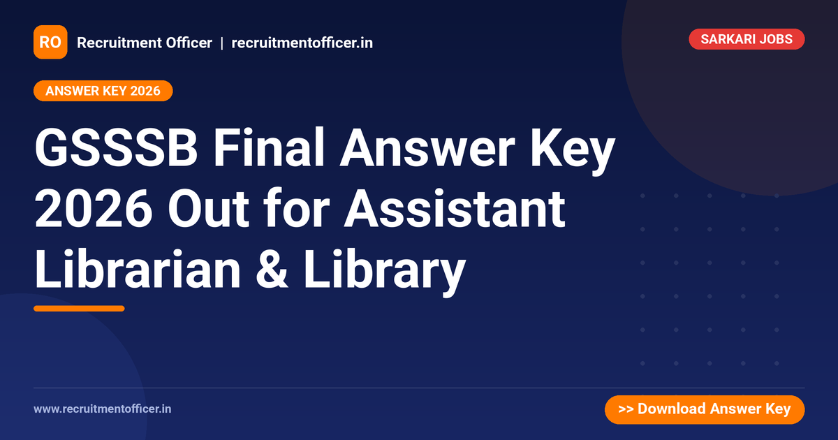 GSSSB Final Answer Key 2026 Out for Assistant Librarian & Library 1 GSSSB Final Answer Key 2026 Out for Assistant Librarian & Library - NRAI nrai.in