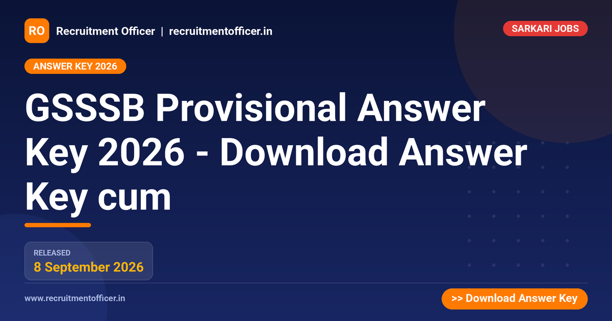 GSSSB Provisional Answer Key 2026 - Download Answer Key cum 1 GSSSB Provisional Answer Key 2026 - Download Answer Key cum - NRAI nrai.in
