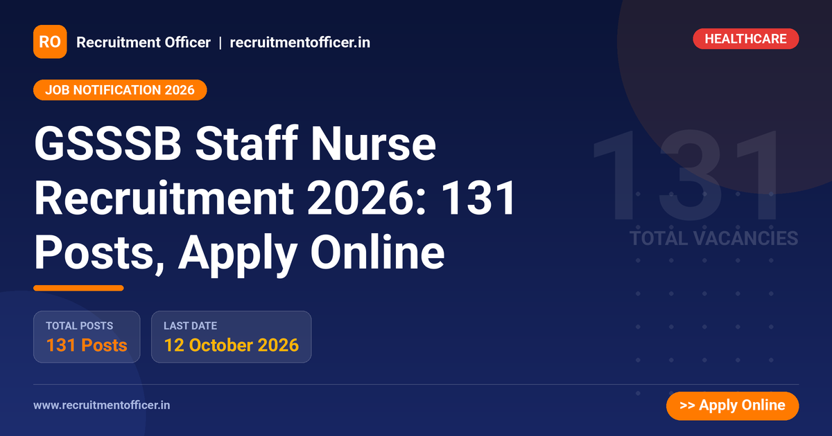 GSSSB Staff Nurse Recruitment 2026: 131 Posts, Apply Online 1 GSSSB Staff Nurse Recruitment 2026: 131 Posts, Apply Online - NRAI nrai.in
